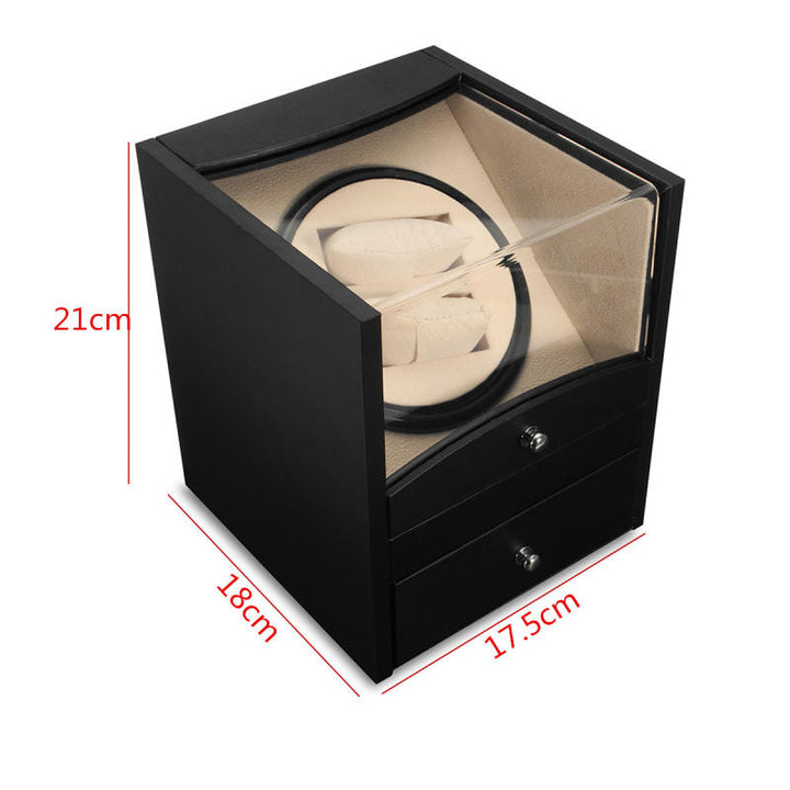 AC100-240V Automatic Watch Winder Rotator Storage Case Display Box Organizer 2+2 Mechanical Image 4