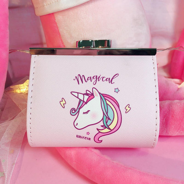 Cartoon Unicorn PU Change Card Pack Female Cute Buckle Wallet Card Bag DTTT Image 6