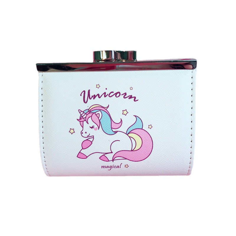 Cartoon Unicorn PU Change Card Pack Female Cute Buckle Wallet Card Bag DTTT Image 7