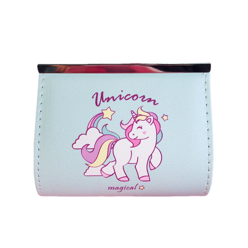 Cartoon Unicorn PU Change Card Pack Female Cute Buckle Wallet Card Bag DTTT Image 8