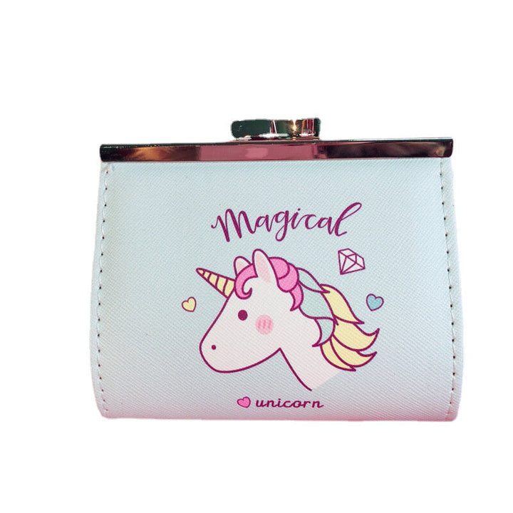 Cartoon Unicorn PU Change Card Pack Female Cute Buckle Wallet Card Bag DTTT Image 9