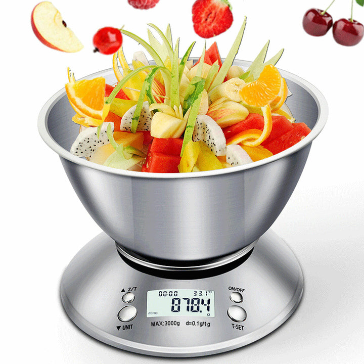 Digital Kitchen Scale LCD Display Stainless Steel Baking High Precision Removable Kitchen Scale Image 1