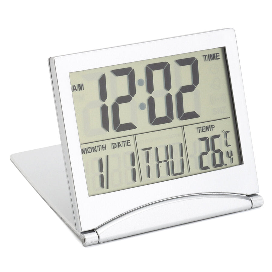 Digital LCD Screen Travel Alarm Clocks Table Desk Thermometer Timer Calendar Image 1