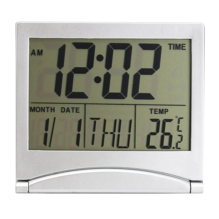 Digital LCD Screen Travel Alarm Clocks Table Desk Thermometer Timer Calendar Image 2