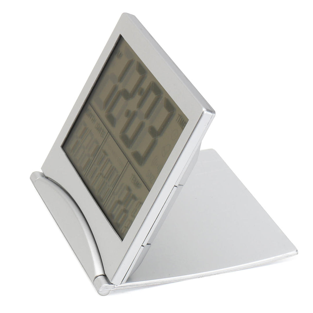 Digital LCD Screen Travel Alarm Clocks Table Desk Thermometer Timer Calendar Image 3
