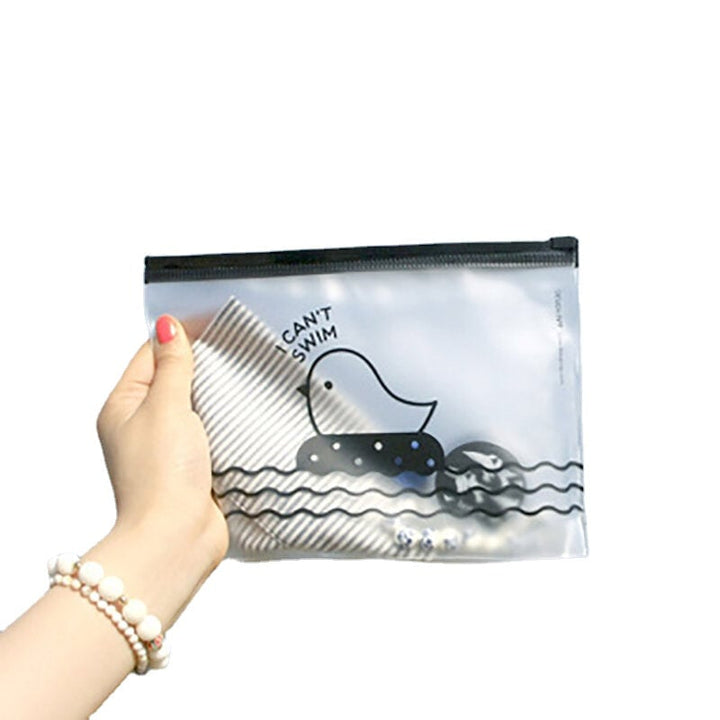 Creative cute chick translucent frosted pull side pouch debris lovely minimalist large capacity bag Image 2