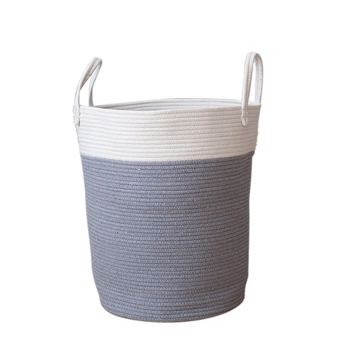 Cotton Rope Storage Basket Baby Laundry Basket Woven Baskets with Handle Bag Image 8