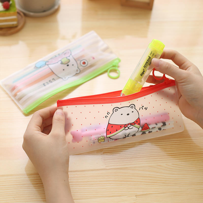 Cute Cartoon Pencil Bag Creative Minimalist Ring Potato Rabbit Pvc Pouch Bag DTTT Image 3