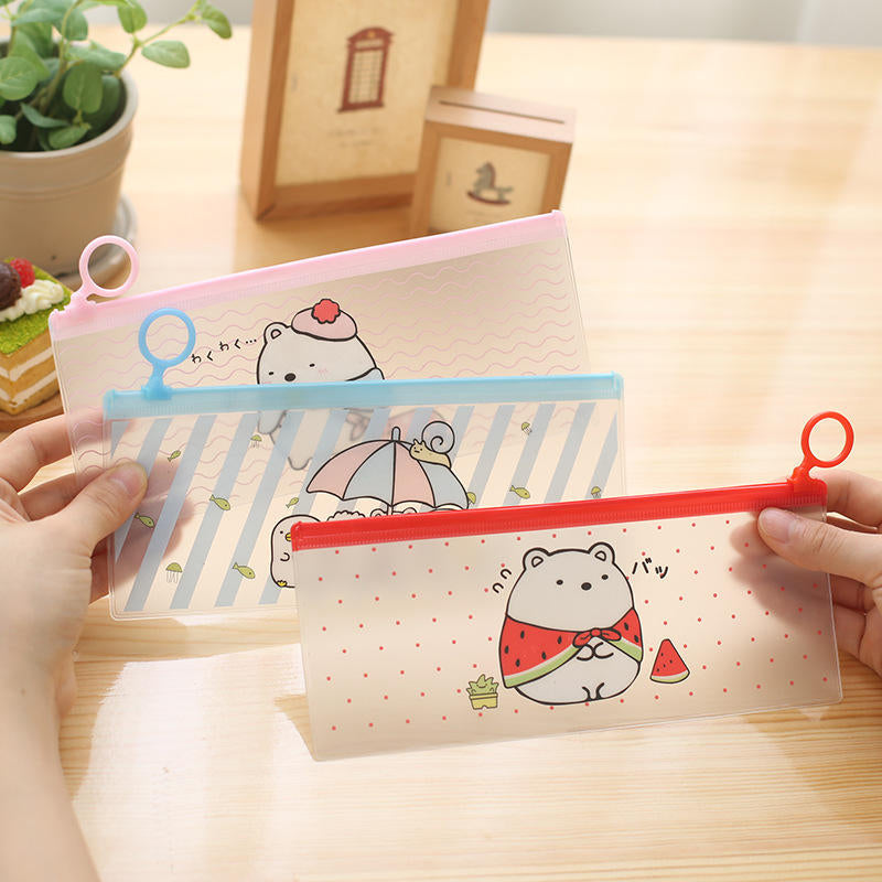 Cute Cartoon Pencil Bag Creative Minimalist Ring Potato Rabbit Pvc Pouch Bag DTTT Image 4