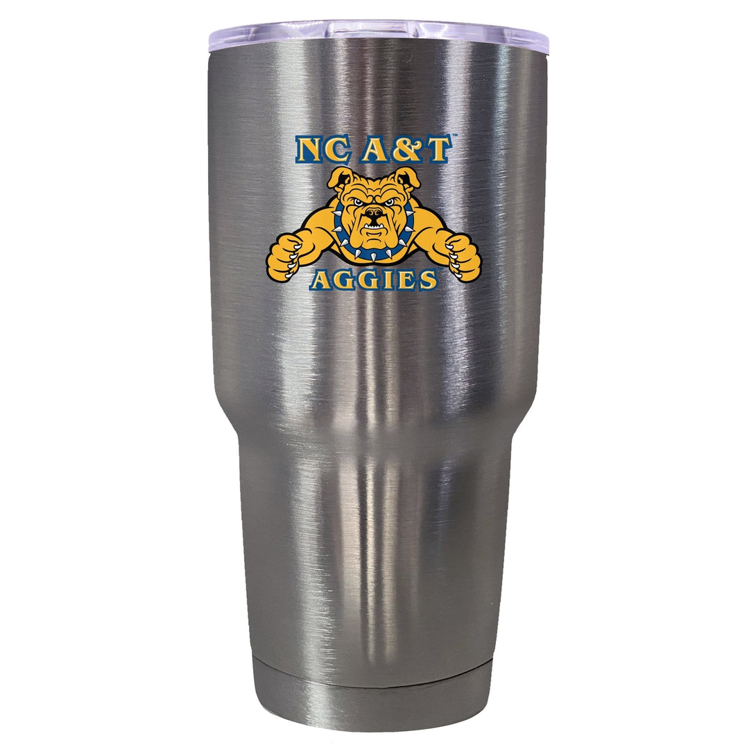 North Carolina AandT State Aggies Mascot Logo Tumbler - 24oz Color-Choice Insulated Stainless Steel Mug Image 1