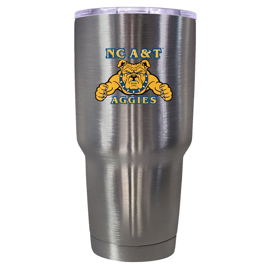 North Carolina AandT State Aggies Mascot Logo Tumbler - 24oz Color-Choice Insulated Stainless Steel Mug Image 1