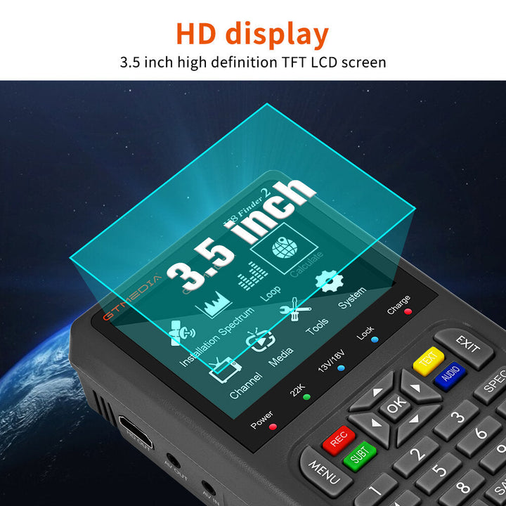 Handheld Satellite Meter 3.5 Inch High Definition LCD Screen DVB-S,S2 MPEG-2,4 H.264(8 Bit) Satellite Finders Image 2