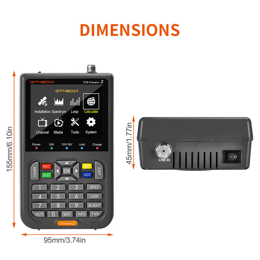 Handheld Satellite Meter 3.5 Inch High Definition LCD Screen DVB-S,S2 MPEG-2,4 H.264(8 Bit) Satellite Finders Image 4