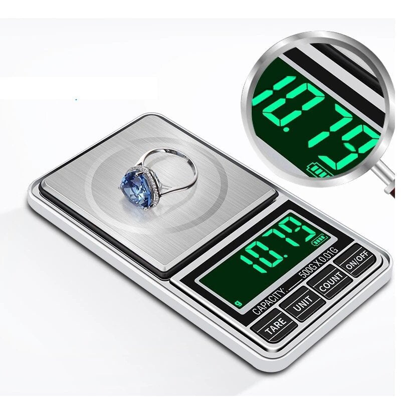 Mini Green Backling 0.01g Pocket Digital Scales for Gold Bijoux Sterling Jewelry Weight Balance Gram Electronic Scale Image 1