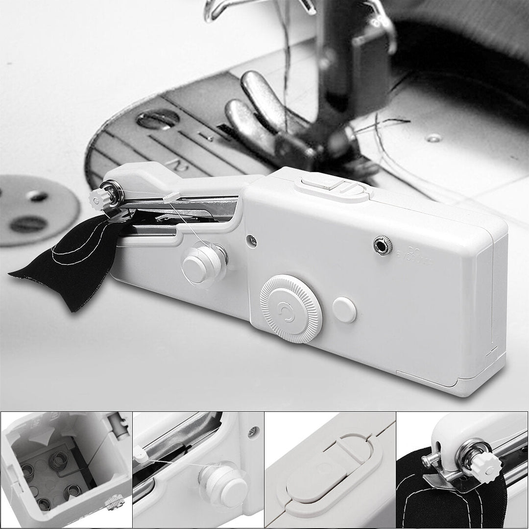 Mini Portable Sewing Machine Handheld Cordless Quick Clothes Stitch For Home Travel Image 9
