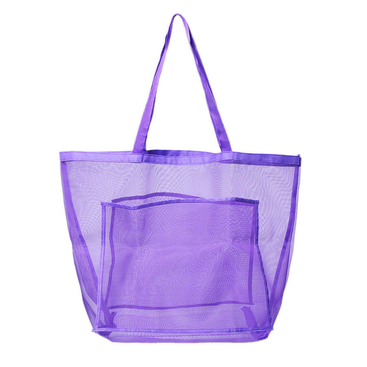 Mesh Beach Bag Toy Tote Bag Market Grocery and Picnic Tote with Oversized Pockets Bag Image 4