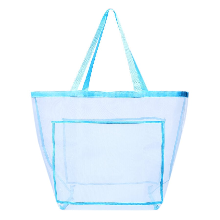 Mesh Beach Bag Toy Tote Bag Market Grocery and Picnic Tote with Oversized Pockets Bag Image 1