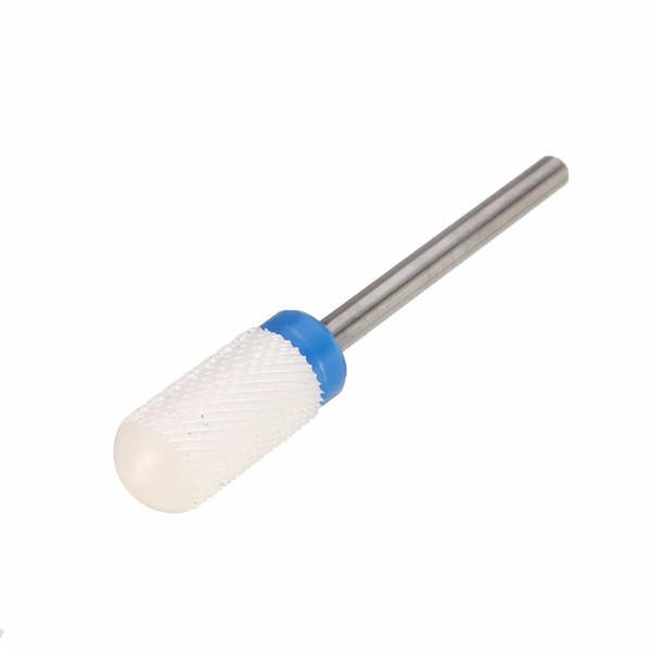 Round White Nails Drill Bits Electric Nail Grinding Machine Head Ceramic Mounted Point Polish Tool Image 2