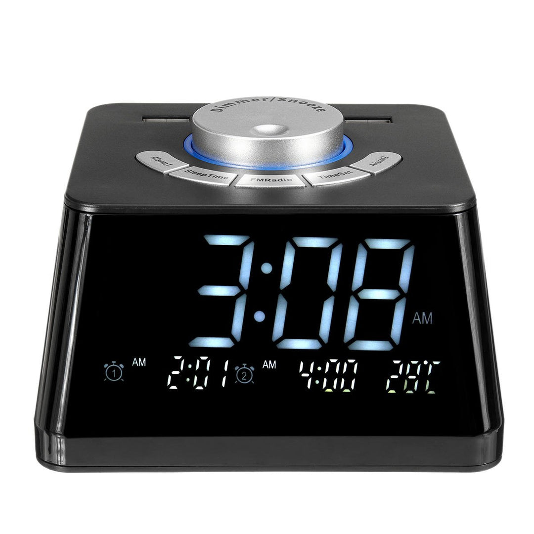 USB2.0 Five-level Dimming Radio Multi-function Electronic Digital Alarm Clock Image 1
