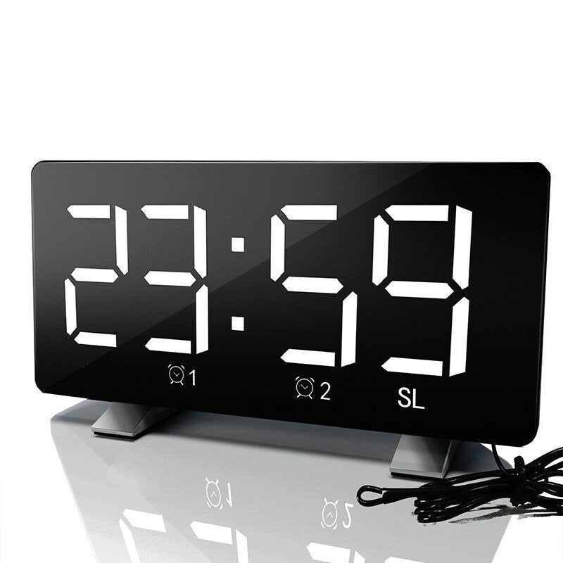 Wake-up Light Digital Projection Alarm Clock Loud LED FM Radio Snooze Sleep Image 1