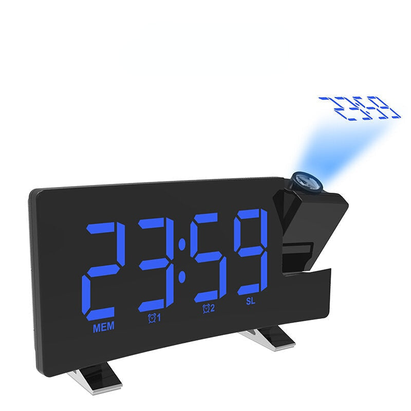 Wake-up Light Digital Projection Alarm Clock Loud LED FM Radio Snooze Sleep Image 4