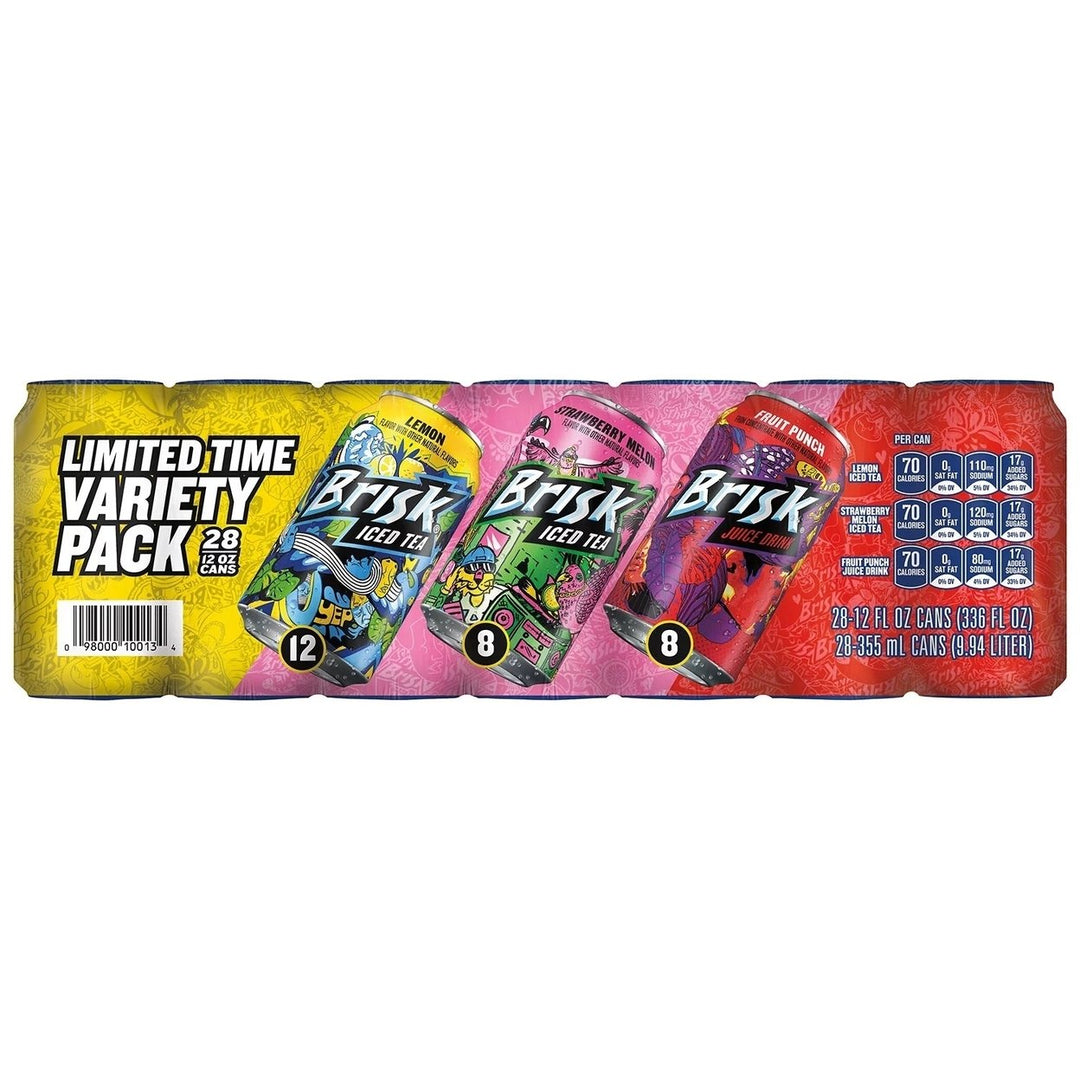 Lipton Brisk Iced Tea and Juice Variety Pack 12 Fluid Ounce (Pack of 28) Image 1