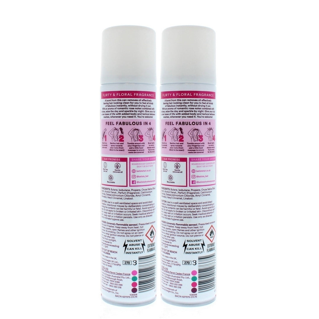 Batiste Instant Hair Refresh Dry Shampoo Blush Flirty Floral 200ml/120g (2 PACK) Image 3