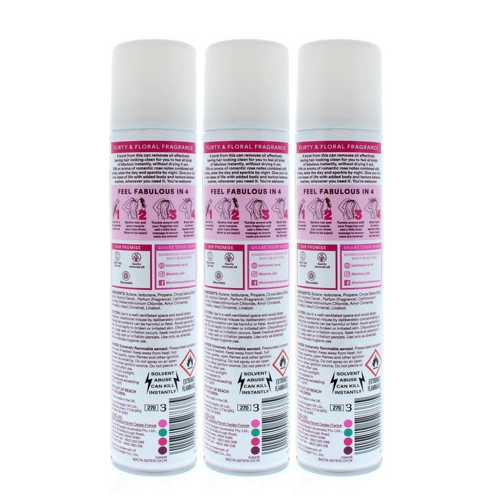 Batiste Instant Hair Refresh Dry Shampoo Blush Flirty Floral 200ml/120g (3 PACK) Image 3