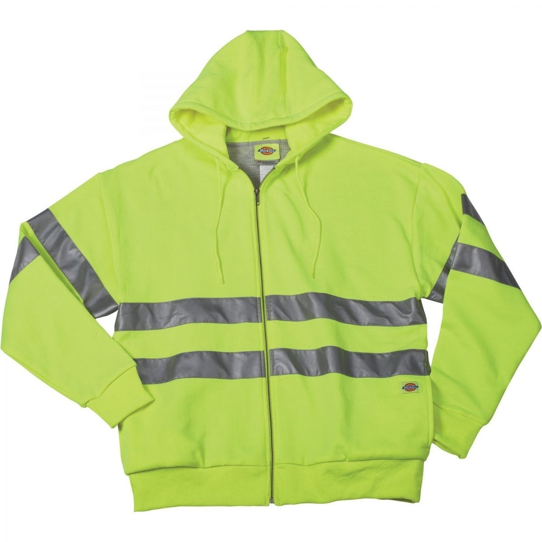 Dickies Hi-Vis Class 3 Hooded Jacket ANSI Yellow VW303AY Thermal Knit Lined Image 1