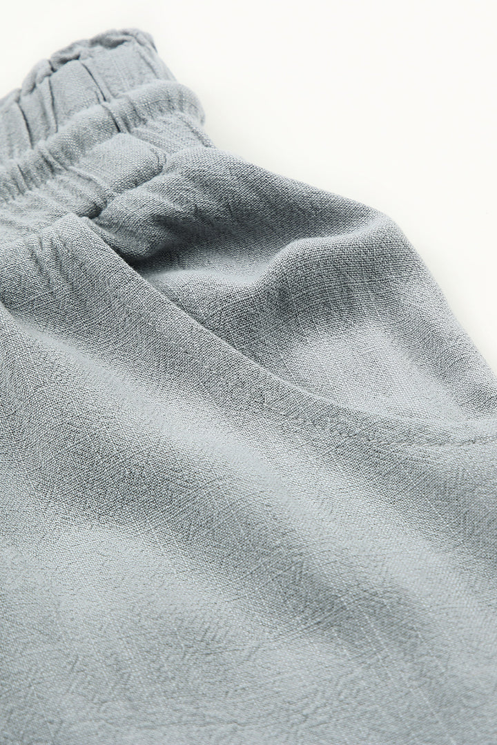 Womens Gray Drawstring Frayed Edge Pocketed Shorts Image 6