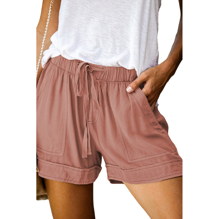 Womens Pink Strive Pocketed Tencel Shorts Image 4