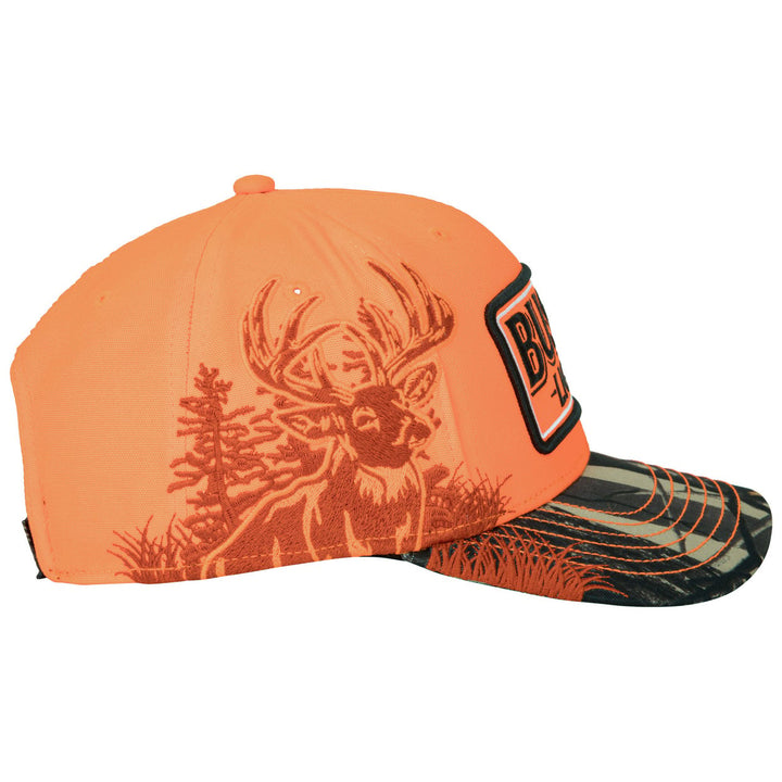 Busch Light Blaze Orange Buck Hunter Camo Brim Adjustable Hat Image 4