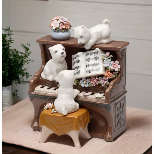 Ceramic Dogs Playing Piano Music Box Home D cor  Kitchen D cor , Image 1