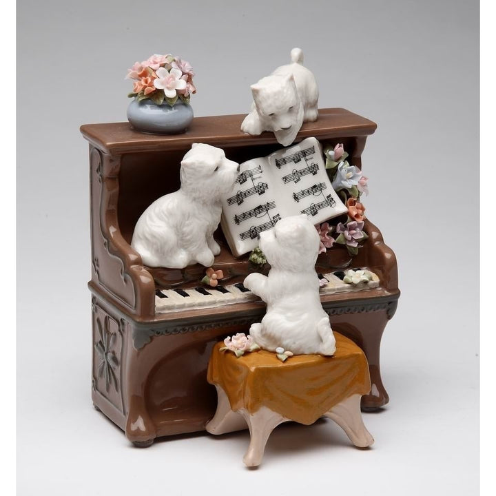 Ceramic Dogs Playing Piano Music Box Home D cor  Kitchen D cor , Image 3