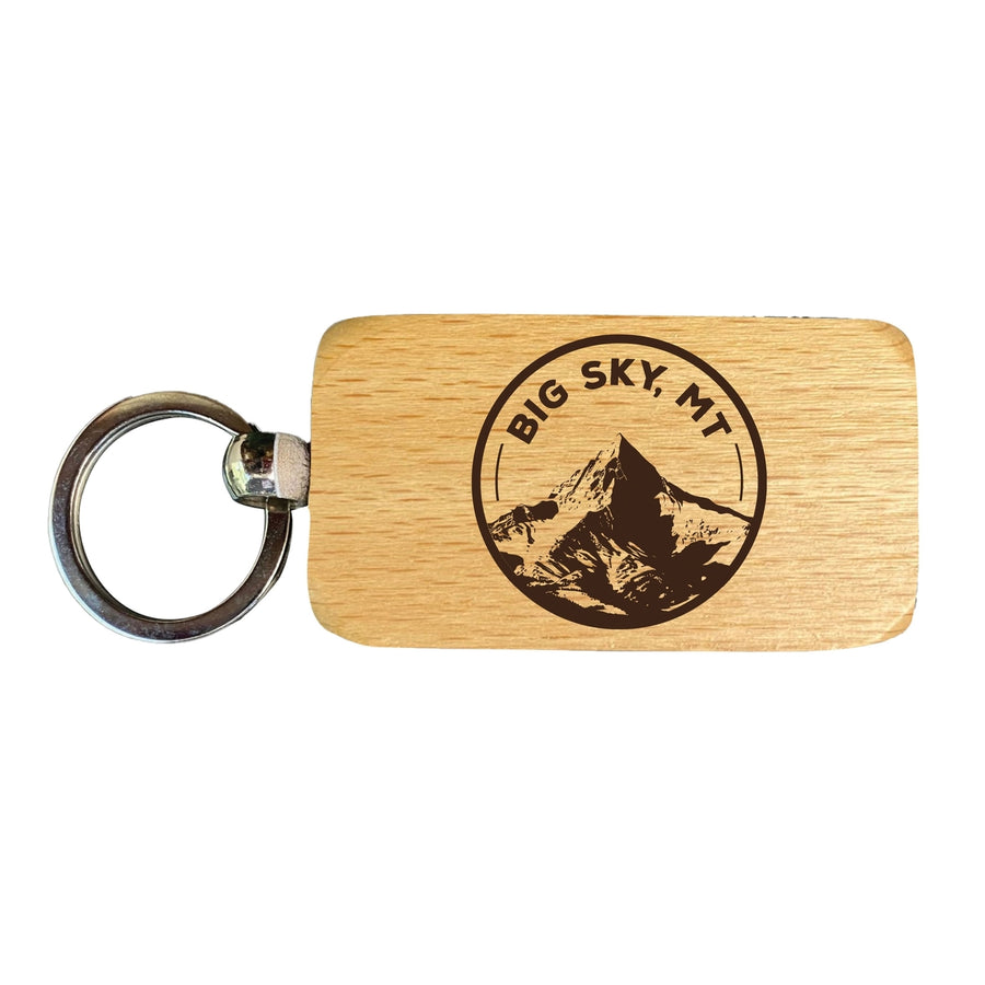 Big Sky Montana Souvenir 2.5x1-Inch Souvenir Engraved Wooden Keychain Image 1