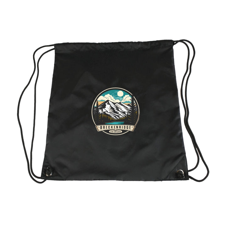 Breckenridge Colorado Design A Souvenir Cinch Bag with Drawstring Backpack Black Image 1