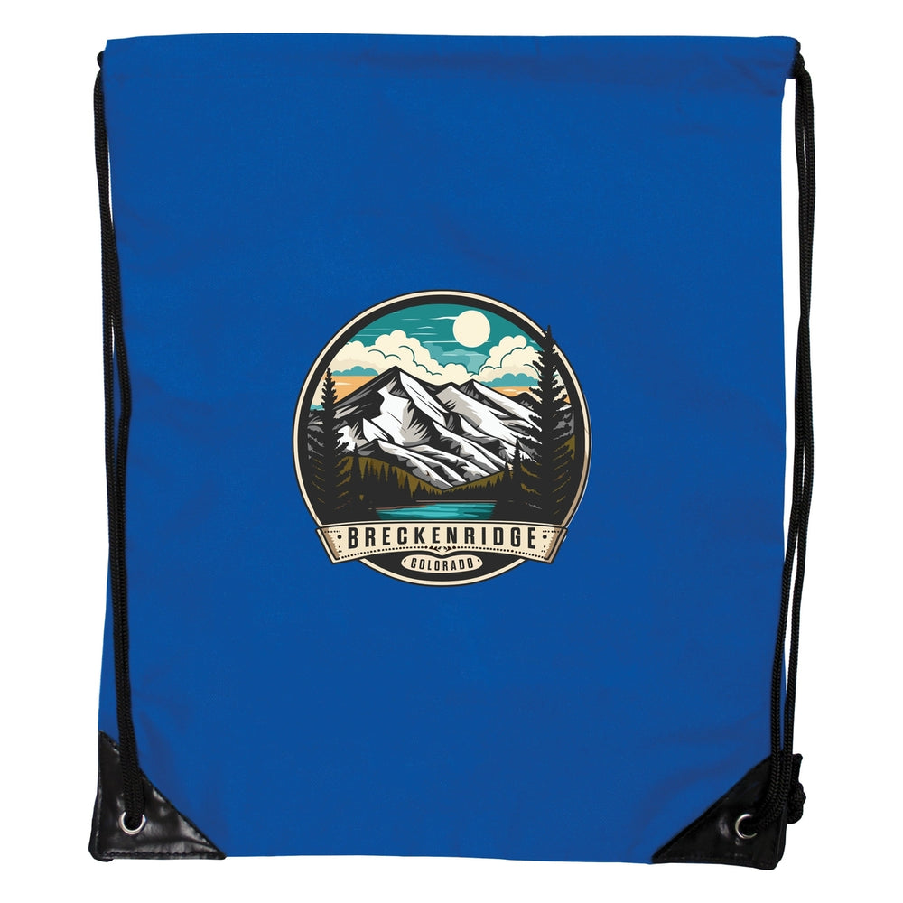 Breckenridge Colorado Design A Souvenir Cinch Bag with Drawstring Backpack Black Image 2