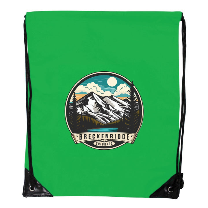 Breckenridge Colorado Design A Souvenir Cinch Bag with Drawstring Backpack Black Image 3