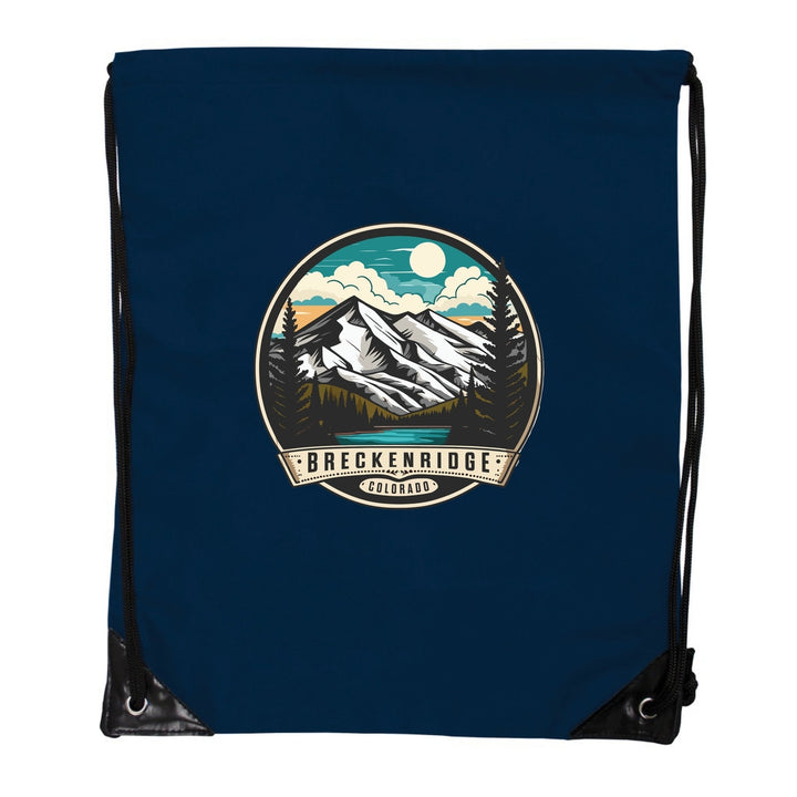 Breckenridge Colorado Design A Souvenir Cinch Bag with Drawstring Backpack Black Image 4