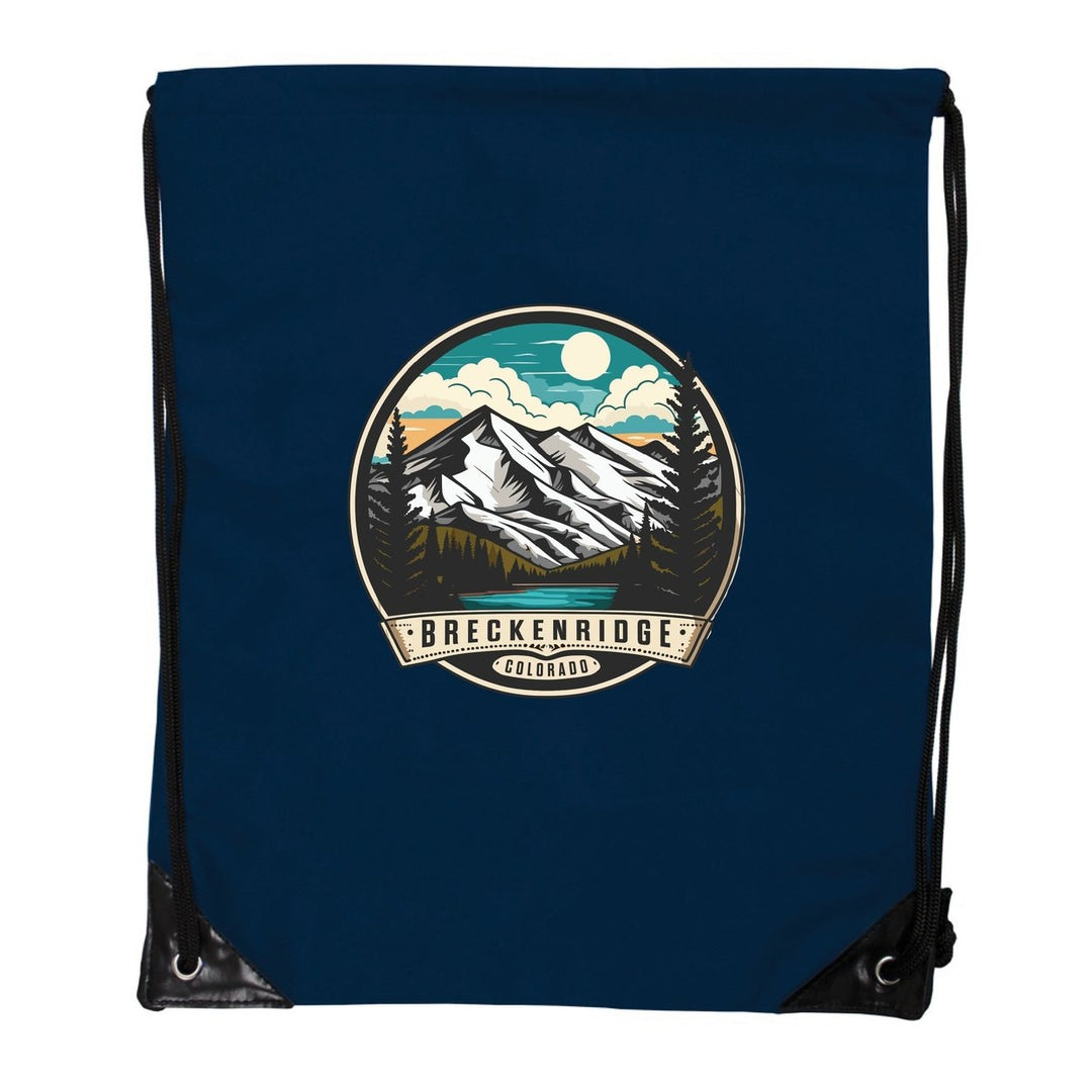 Breckenridge Colorado Design A Souvenir Cinch Bag with Drawstring Backpack Black Image 1