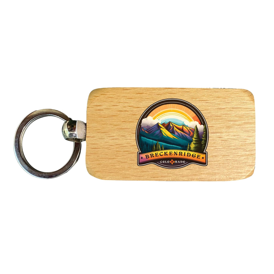 Breckenridge Colorado Design B Souvenir 2.5x1-Inch Souvenir Wooden Keychain Image 1