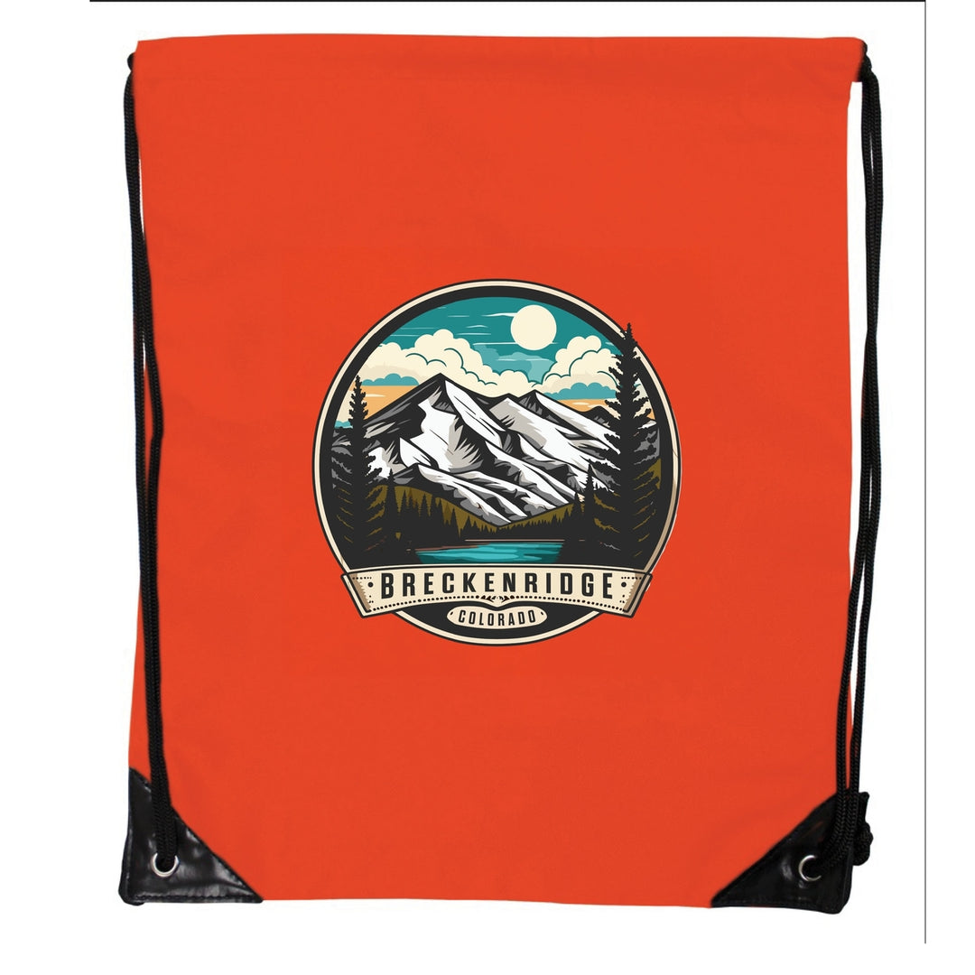 Breckenridge Colorado Design A Souvenir Cinch Bag with Drawstring Backpack Black Image 4