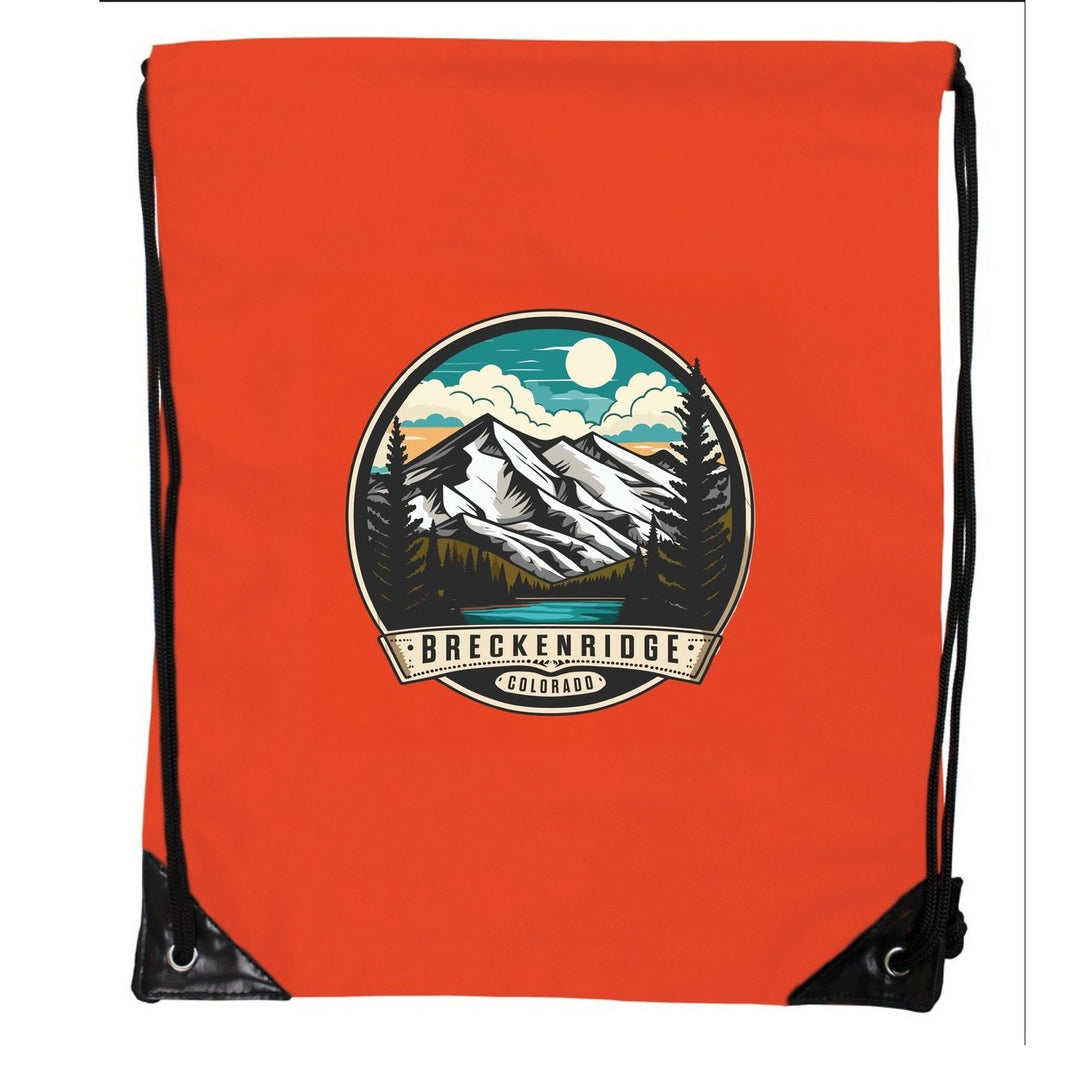 Breckenridge Colorado Design A Souvenir Cinch Bag with Drawstring Backpack Black Image 1