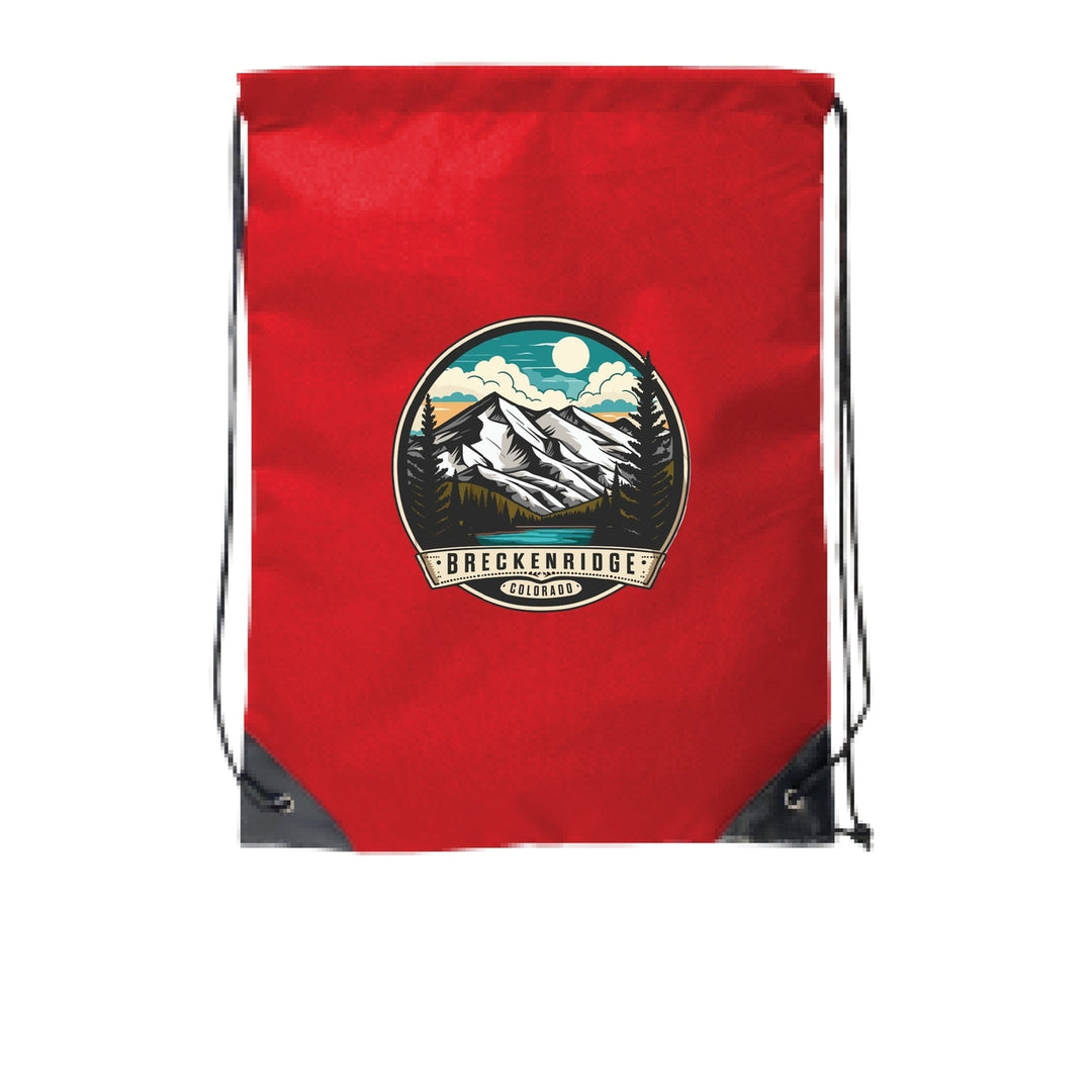 Breckenridge Colorado Design A Souvenir Cinch Bag with Drawstring Backpack Black Image 6