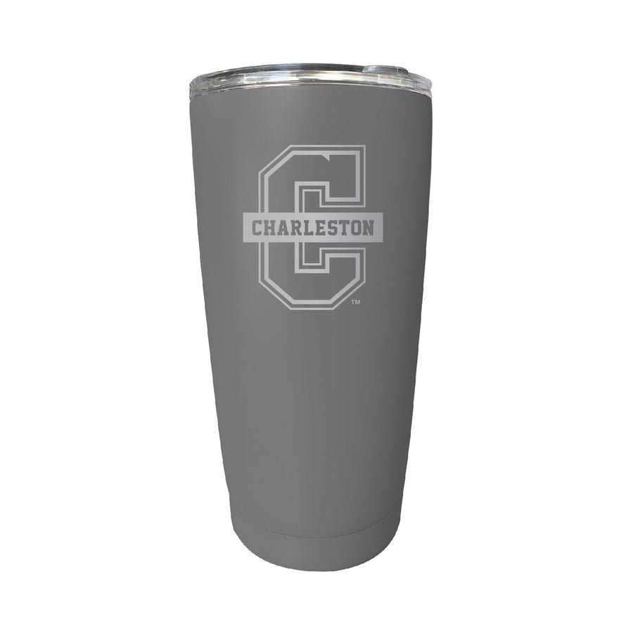 College of Charleston NCAA Laser-Engraved Tumbler - 16oz Stainless Steel Insulated Mug Choose Your Color Image 1