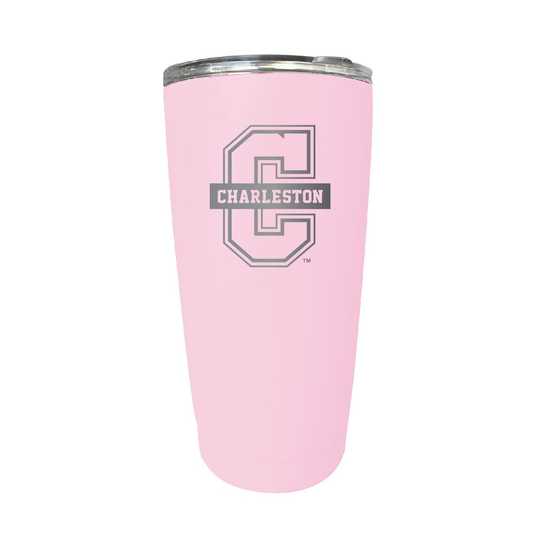 College of Charleston NCAA Laser-Engraved Tumbler - 16oz Stainless Steel Insulated Mug Choose Your Color Image 3