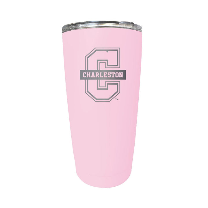 College of Charleston NCAA Laser-Engraved Tumbler - 16oz Stainless Steel Insulated Mug Choose Your Color Image 1