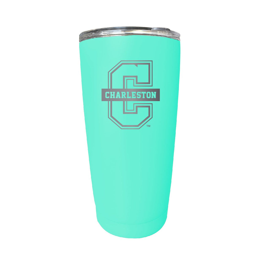 College of Charleston NCAA Laser-Engraved Tumbler - 16oz Stainless Steel Insulated Mug Choose Your Color Image 4