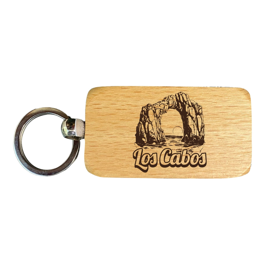 Los Cabos Mexico Souvenir 2.5x1-Inch Souvenir Engraved Wooden Keychain Image 1