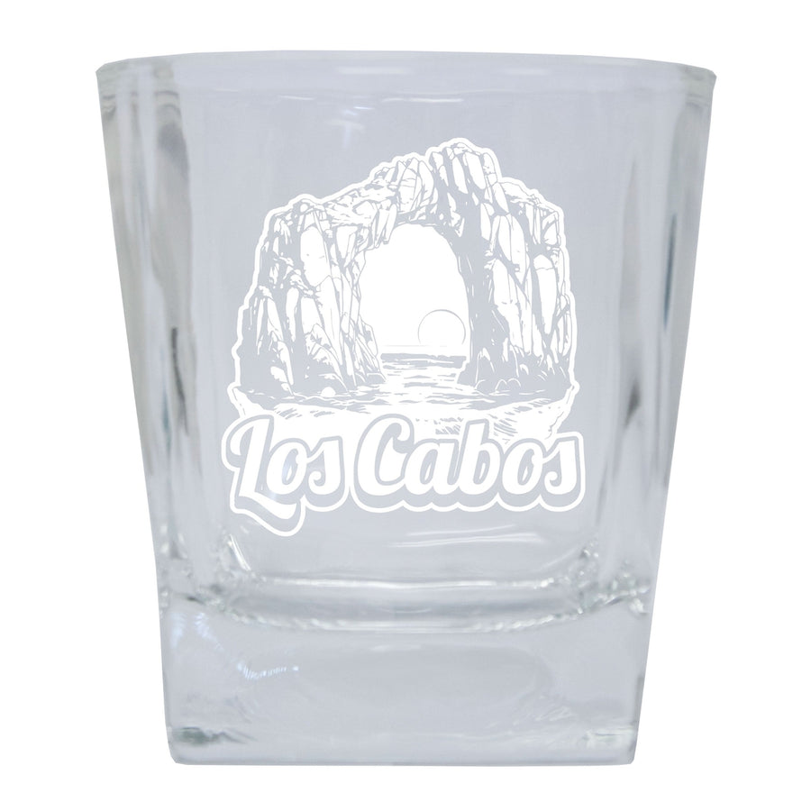 Los Cabos Mexico Souvenir 8oz Engraved Whiskey Glass Rocks Glass Image 1